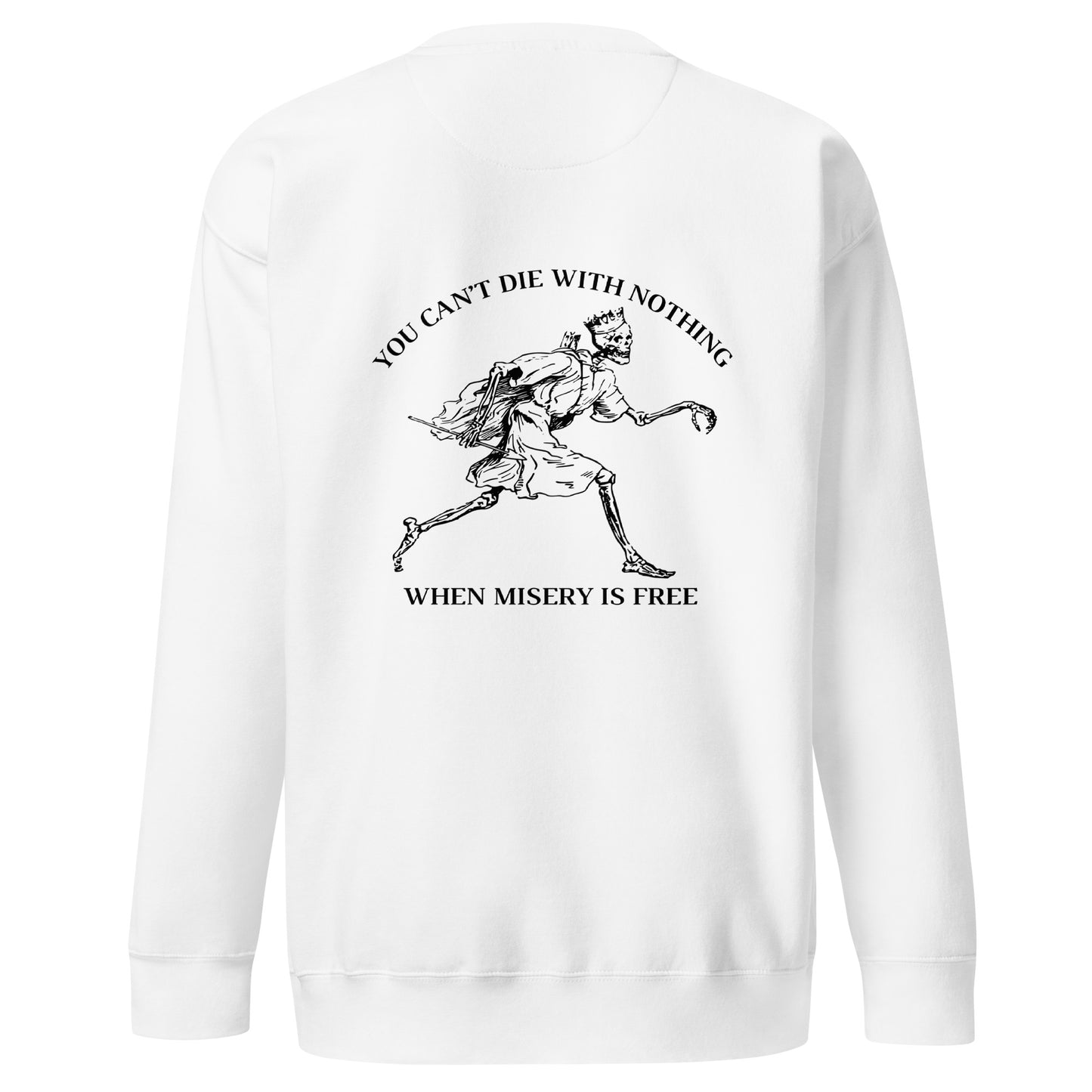 Misery is Free Crewneck (White and Gray)